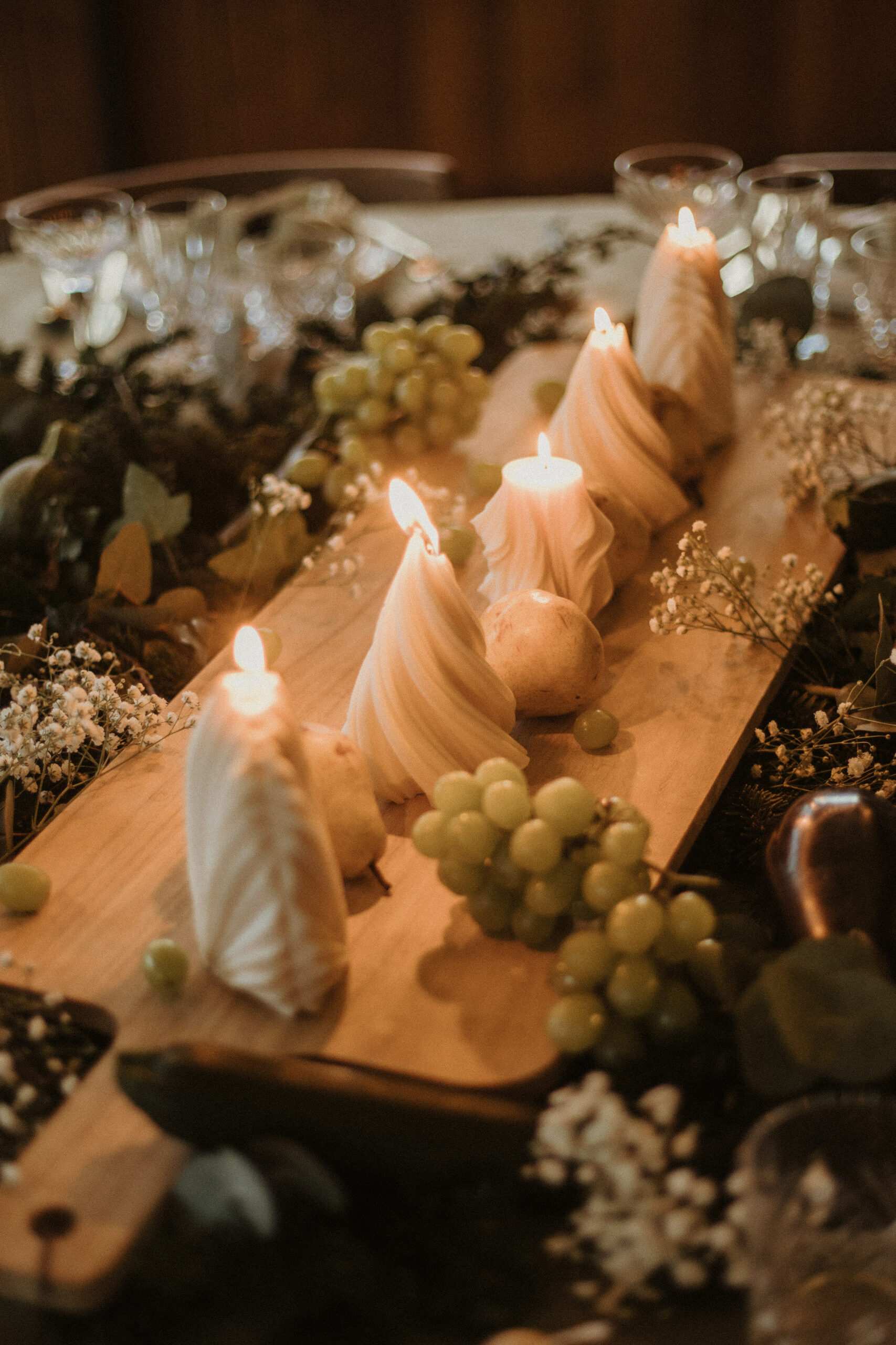Décoration de mariage avec bougies artisanales