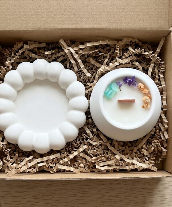 Coffret Vanille & Monoï — Bougie & Coupelle
